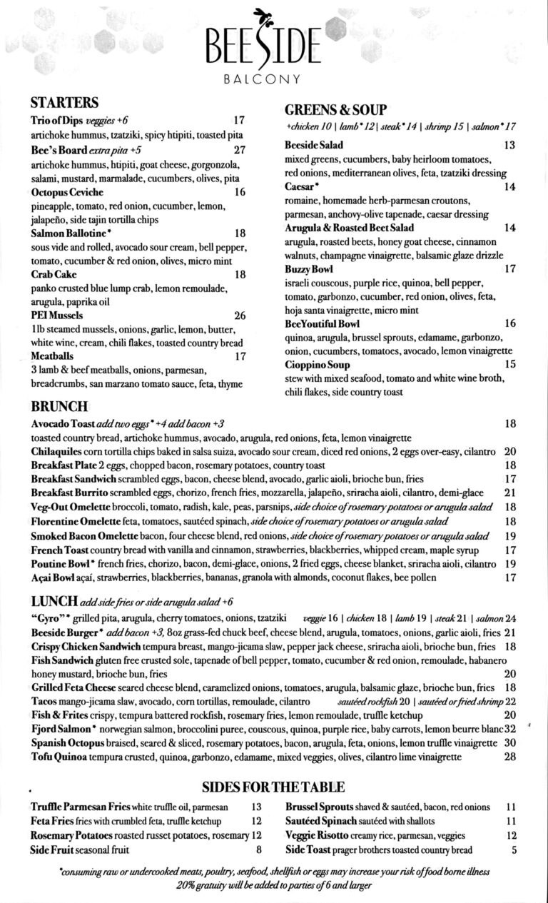 Beeside Balcony Brunch and Lunch menu jpg