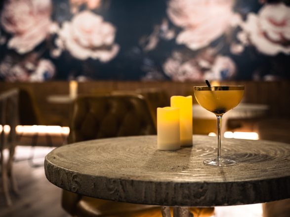 Picture of a martini cocktail at Beeside Balcony La Jolla's speakeasy
